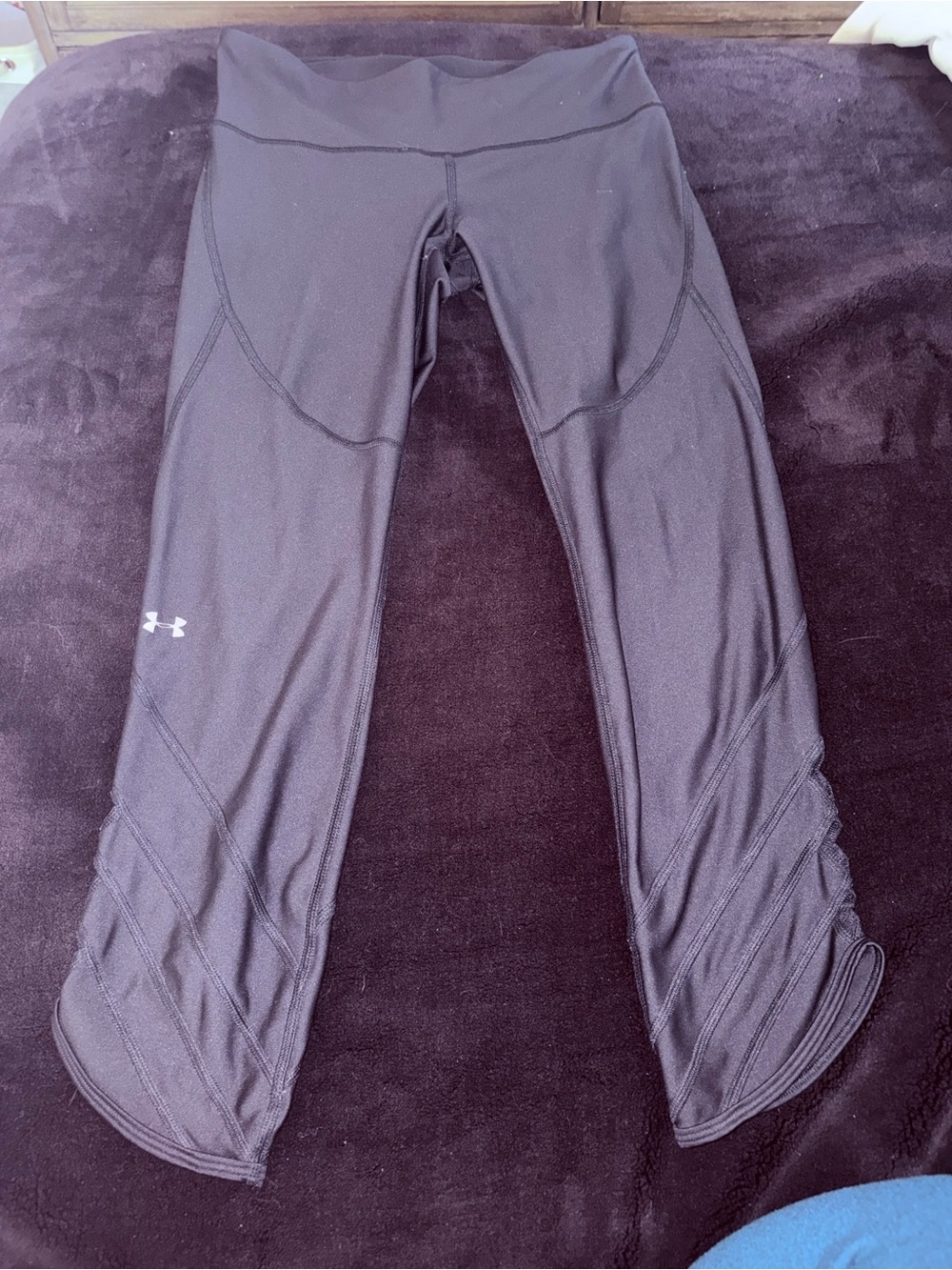 Under Armour Black Girls' Capri Leggings with Ruched Hem